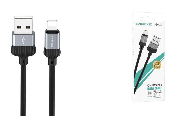 Кабель USB - Lightning BOROFONE BX28, 2,4A (серый) 1м