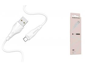 Кабель USB - MicroUSB BOROFONE BX18 1,6A (белый) 1м