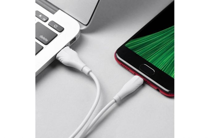 Кабель USB - MicroUSB BOROFONE BX18 1,6A (белый) 1м