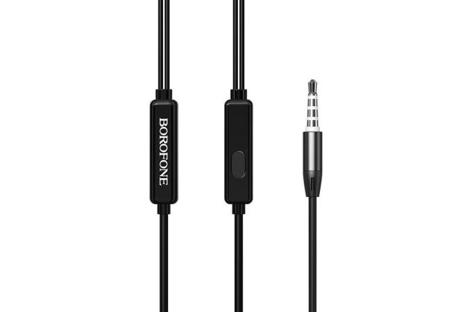 Наушники вакуумные проводные BOROFONE BM35 Farsighted universal earphones (черный)