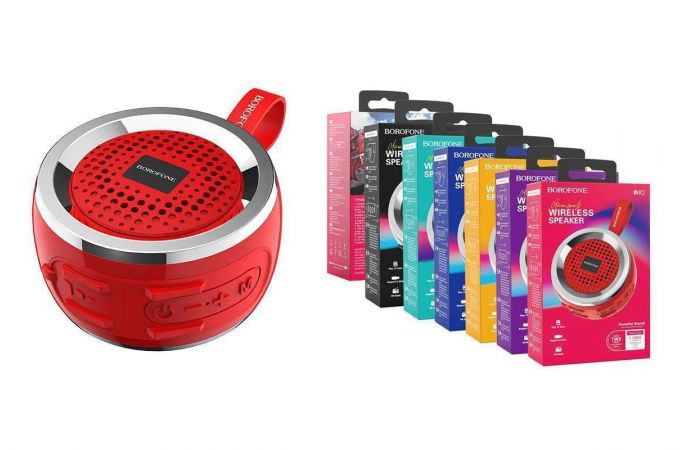 Портативная беспроводная колонка BOROFONE BR2 Aurora sport (красный)