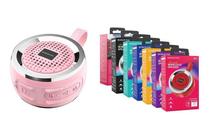 Портативная беспроводная колонка BOROFONE BR2 Aurora sport розовый