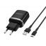 Сетевое зарядное устройство USB + кабель Type-C BOROFONE BA36A QC3.0 (черный)
