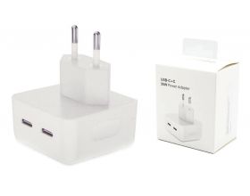 Сетевое зарядное устройство USB-C + USB-C PD Adapter 35W (or.) (белый)