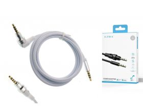 Кабель аудио AUX EZRA LA17 Белый с микрофоном (Джек 3,5 мм на Джек 3,5 мм) 1.5м