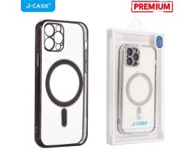Чехол для телефона J-CASE MagSafe прозрачный iPhone 12 PRO (черная рамка)