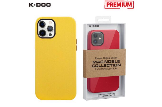 Чехол для телефона K-DOO MAG NOBLE COLLECTION MagSafe кожаный iPhone 12 (желтый)