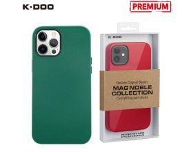 Чехол для телефона K-DOO MAG NOBLE COLLECTION MagSafe кожаный iPhone 12 (зелёный)