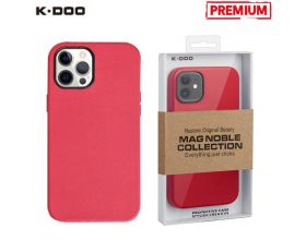 Чехол для телефона K-DOO MAG NOBLE COLLECTION MagSafe кожаный iPhone 12 (красный)