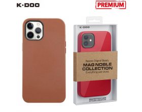 Чехол для телефона K-DOO MAG NOBLE COLLECTION MagSafe кожаный iPhone 12 (коричневый)