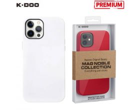 Чехол для телефона K-DOO MAG NOBLE COLLECTION MagSafe кожаный iPhone 12 (белый)