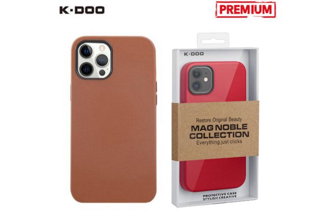 Чехол для телефона K-DOO MAG NOBLE COLLECTION MagSafe кожаный iPhone 12 PRO MAX (коричневый)