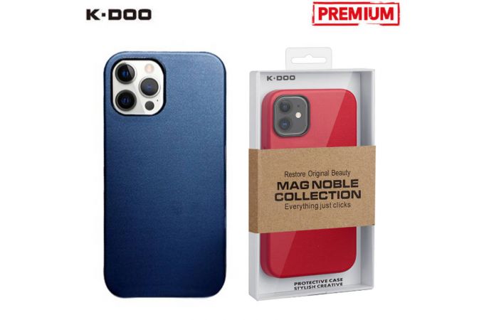 Чехол для телефона K-DOO MAG NOBLE COLLECTION MagSafe кожаный iPhone 12 PRO MAX (синий)