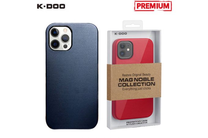 Чехол для телефона K-DOO MAG NOBLE COLLECTION MagSafe кожаный iPhone 12 PRO MAX (тёмно-синий)