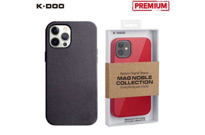 Чехол для телефона K-DOO MAG NOBLE COLLECTION MagSafe кожаный iPhone 12 PRO MAX (чёрный)