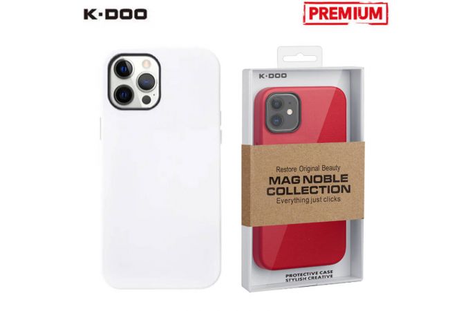 Чехол для телефона K-DOO MAG NOBLE COLLECTION MagSafe кожаный iPhone 12 PRO MAX (белый)