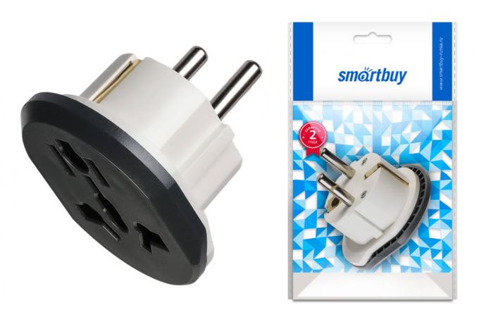 Универсальный переходник Smartbuy белый 16А 250В (SBE-16-S06-w)