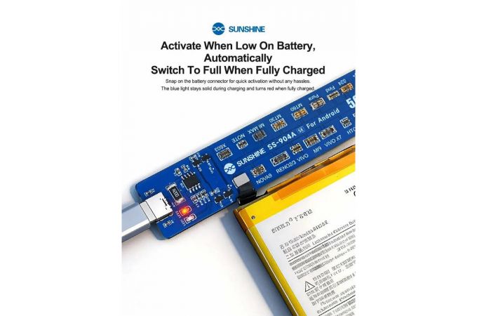 Тестер для зарядки и активации АКБ Sunshine SS-904A SE (для Android)