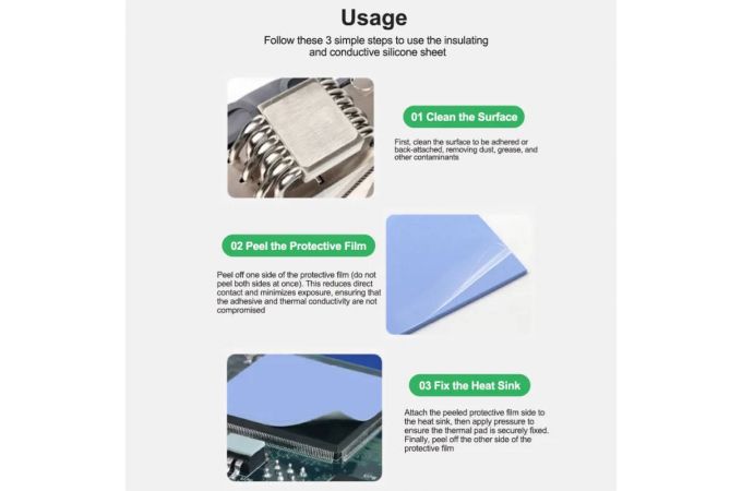 Термопрокладка RELIFE RL-098 (теплоизоляция микросхем) 12x12x2 мм (комплект 100 шт.)