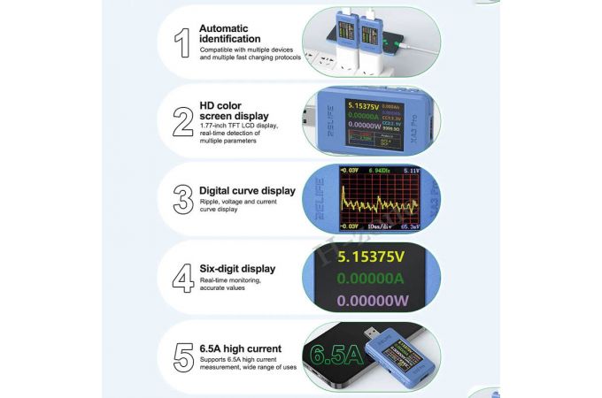 Тестер заряда RELIFE XA3 Pro USB