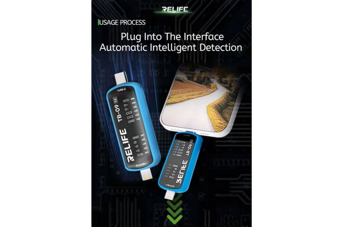 Тестер разъема зарядки RELIFE TB-09 SE (Type-C и Lighthing)