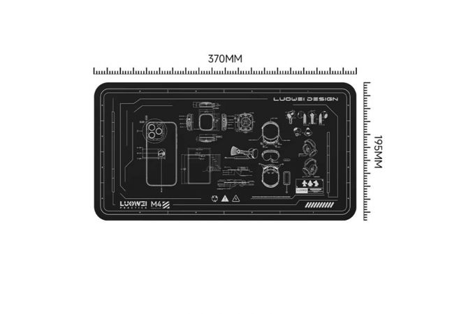 Силиконовый коврик для разборки мобильных устройств LUOWEI LW-M4 (370x195x2 мм)