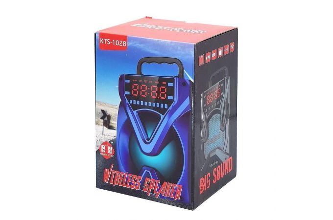 Портативная беспроводная колонка KTS-1028D (черно-синий)