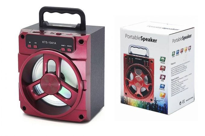 Портативная беспроводная колонка KTS-1041A (черно-красный)