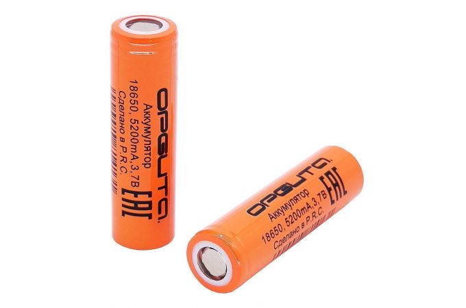 Аккумулятор Орбита 18650 (2300mA, 3,7В) (УПАКОВКА 2ШТ)