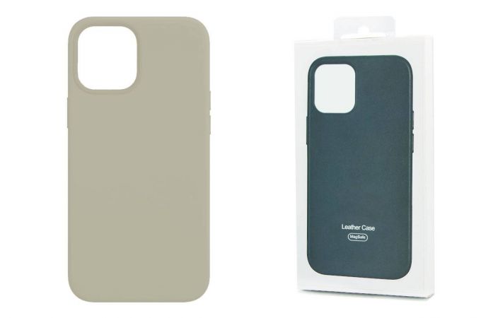 Чехол для iPhone 12 (6,1) Leather Case (серый)