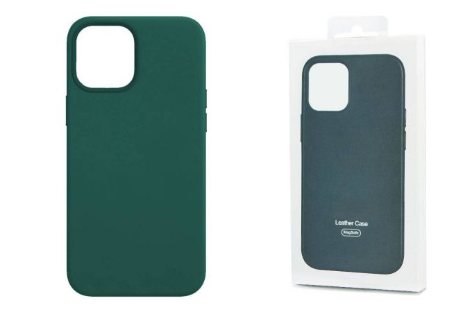 Чехол для iPhone 12 (6,1) Leather Case (зеленый лес)