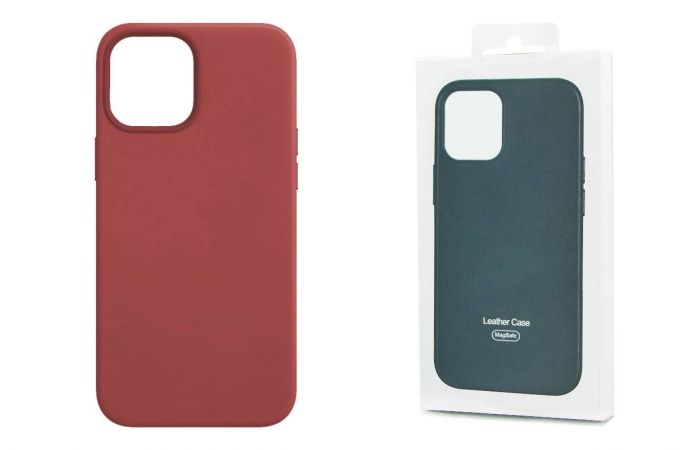 Чехол для iPhone 12 (6,1) Leather Case (розовый пион)