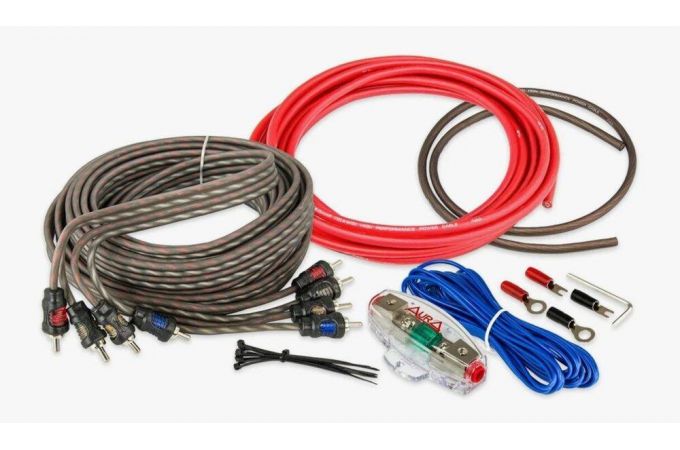 Комплект проводов AurA AMP-1410 4 канала усилителя 10 AWG/ATC  40A