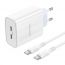 Сетевое зарядное устройство 2USB-C + кабель Type-C BOROFONE BA73A PD35W (белый)