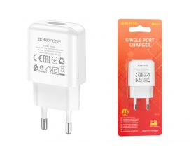 Сетевое зарядное устройство USB BOROFONE BA64A  single port 2100mAh (белый)