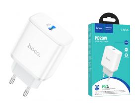 Сетевое зарядное устройство USB-C HOCO C104A PD 20W (белый)