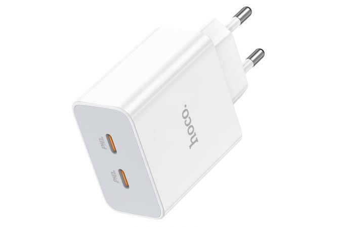 Сетевое зарядное устройство 2USB-C HOCO C108A PD 35W (белый)