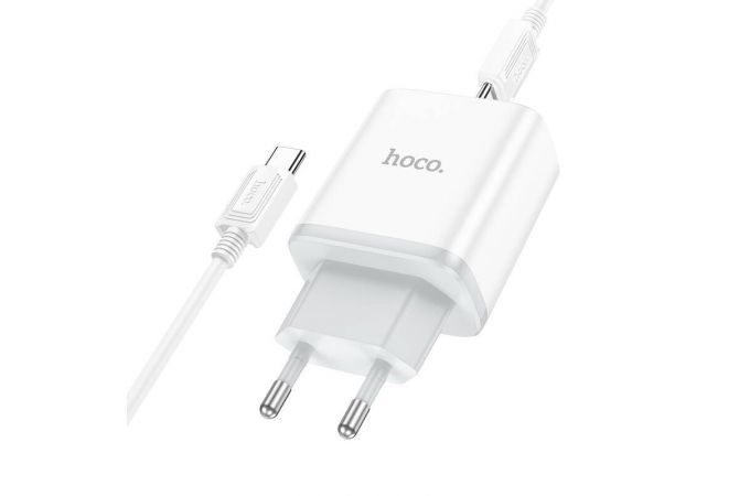 Сетевое зарядное устройство USB-C + кабель Type-C HOCO C104A PD20W (белый)