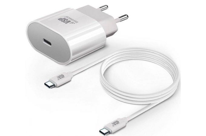 Сетевое зарядное устройство USB-C + кабель Type-C BoraSCO (50635) 20W (белый)