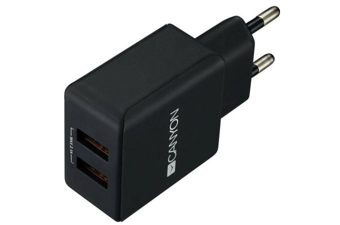 Сетевое зарядное устройство USB Canyon H-03 (черный)