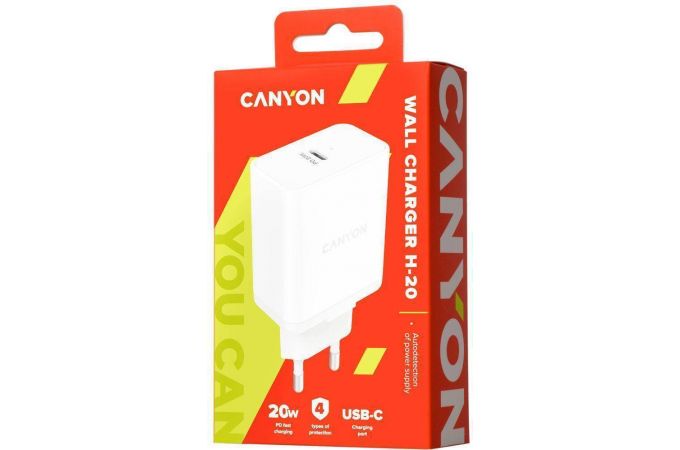 Сетевое зарядное устройство USB Canyon H-20-01 (белый)