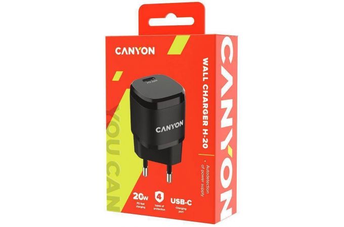 Сетевое зарядное устройство USB Canyon H-20B05 (черный)