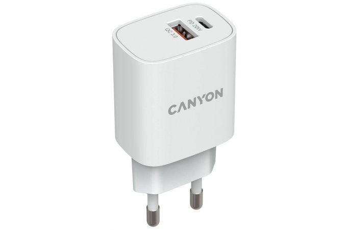 Сетевое зарядное устройство USB Canyon H-20W04 (белый)