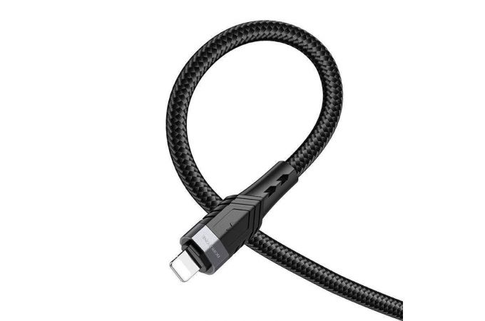 Кабель USB - Lightning BOROFONE BU35 (черный) 1,2м (с усиление сгиба)
