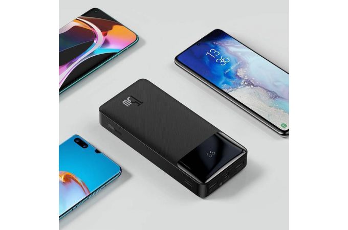Универсальный дополнительный аккумулятор Power Bank Baseus Bipow Digital Display Power Bank 20000mAh 15W Black Overseas Edition (черный)