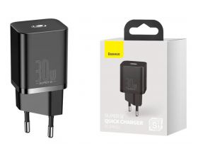 Сетевое зарядное устройство USB-C Baseus Super Si quick charger IC 30W EU (черное)