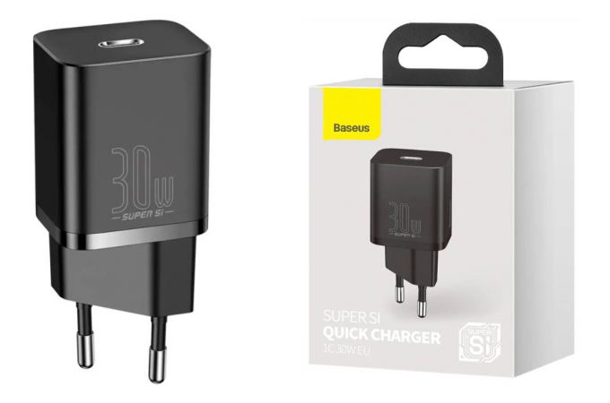 Сетевое зарядное устройство USB-C Baseus Super Si quick charger IC 30W EU (черное)