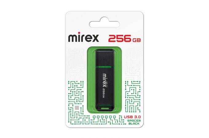 Флешка USB 3.0 Mirex SPACER BLACK 256GB (ecopack)