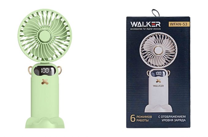 Вентилятор WALKER WFAN-53, регулировка наклона, дисплей, зеленый