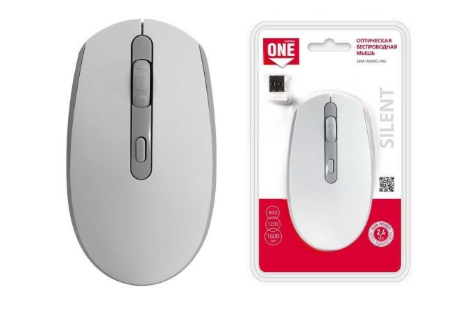 Мышь беспроводная Smartbuy ONE 280AG (SBM-280AG-WG) (бело-серый)